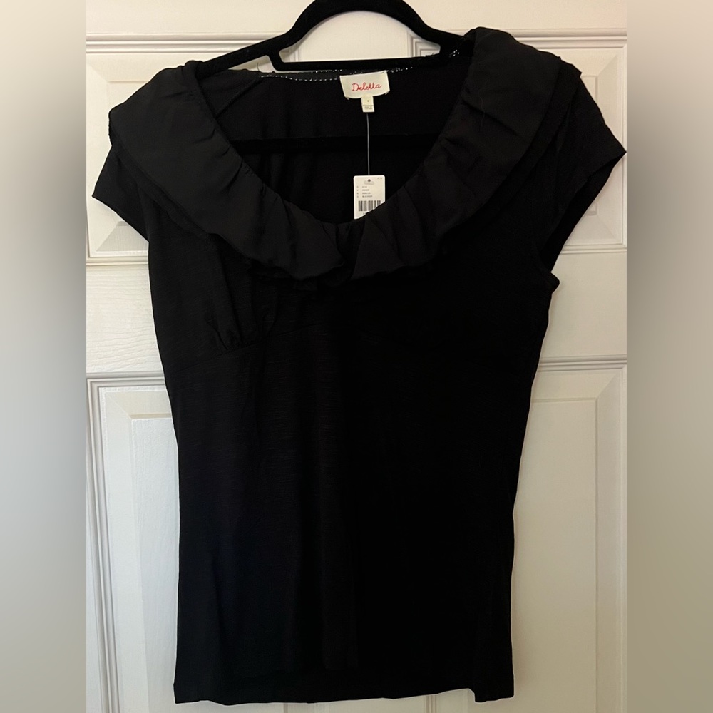 Deletta Anthropologie NWT ruffled t-shirt